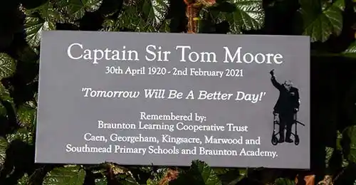 Slate Grey Corian Memorial Plaque