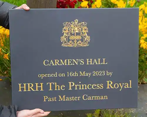Slate Grey Corian Opening Plaque
