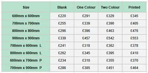 Top/Bottom Frame Hanging Sign Prices