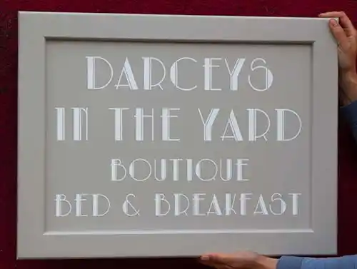 Art Deco Painted Wooden Sign