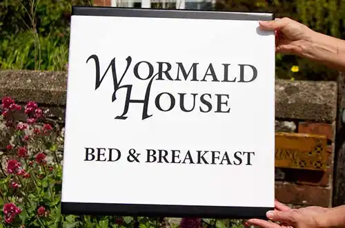 Painted Sign Board in Black and White