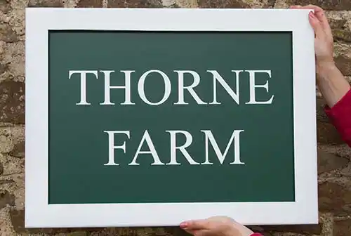 Painted Wooden Hanging Sign