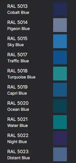 title here RAL Colours - Blues