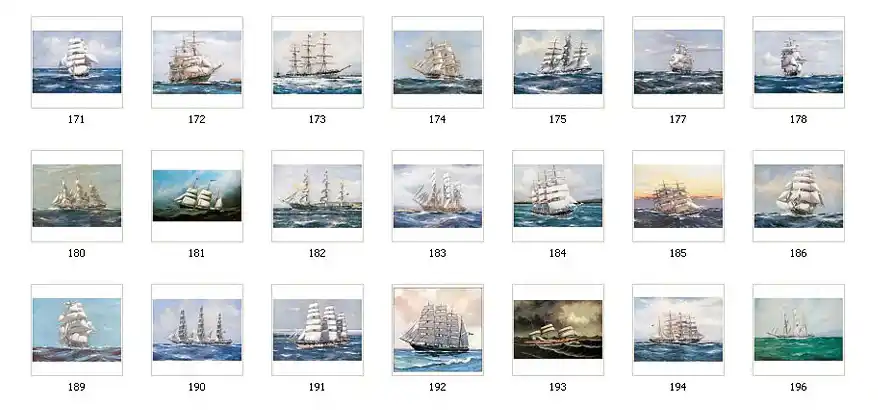 A selection of full colour images of sailing ships (171-196)