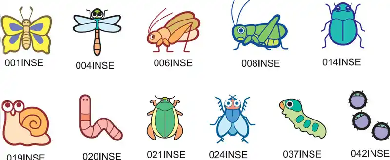 Fun childrens images for full colour printing - bugs and butterflies