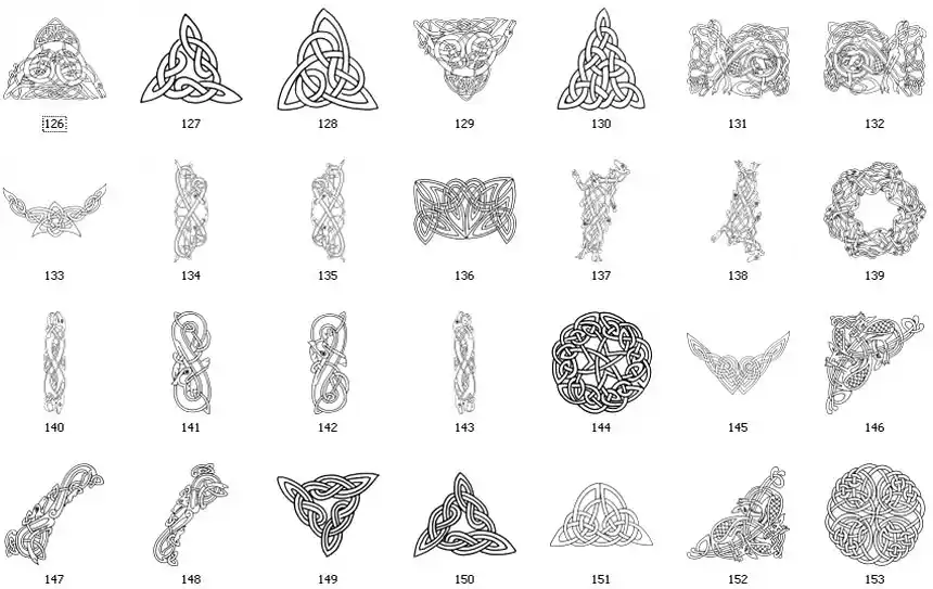A collection of celtic images, symbols and designs (set 8)