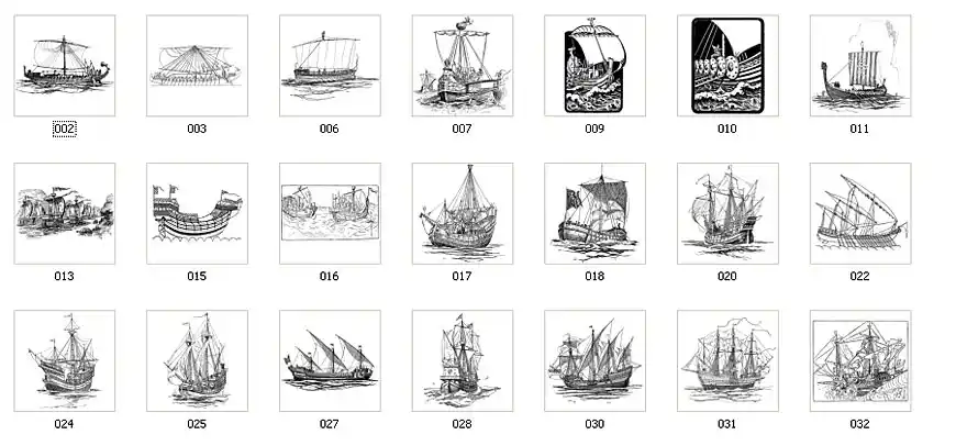 Images of old and vintage sailing ships and tall ships