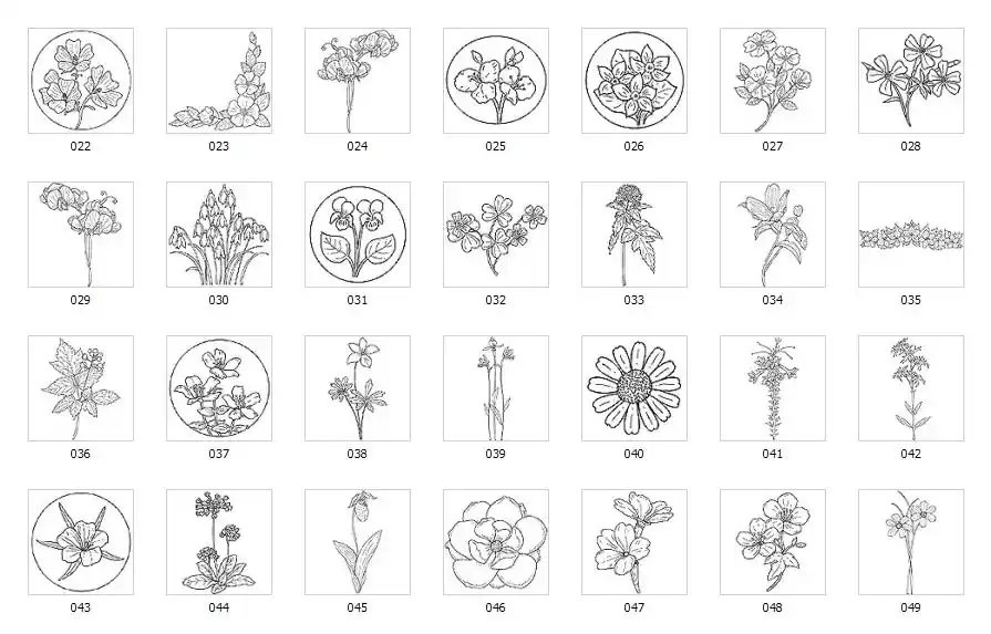 A selection of designs featuring wild flowers