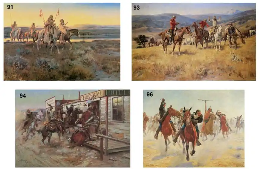 Full colour Wild West images, cowboys and native American Indians