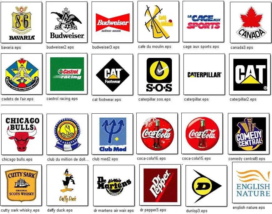 A selection of full colour world logos for famous brands and organisatons