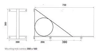Diagram showing the dimensions for the Deco design