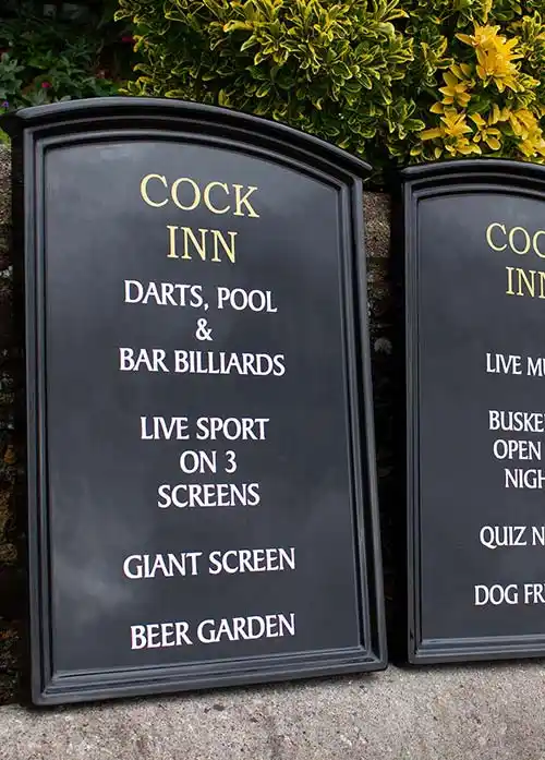 Fibreglass Sign - Cut Vinyl Text