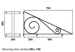 Bracket dimensions for the original design