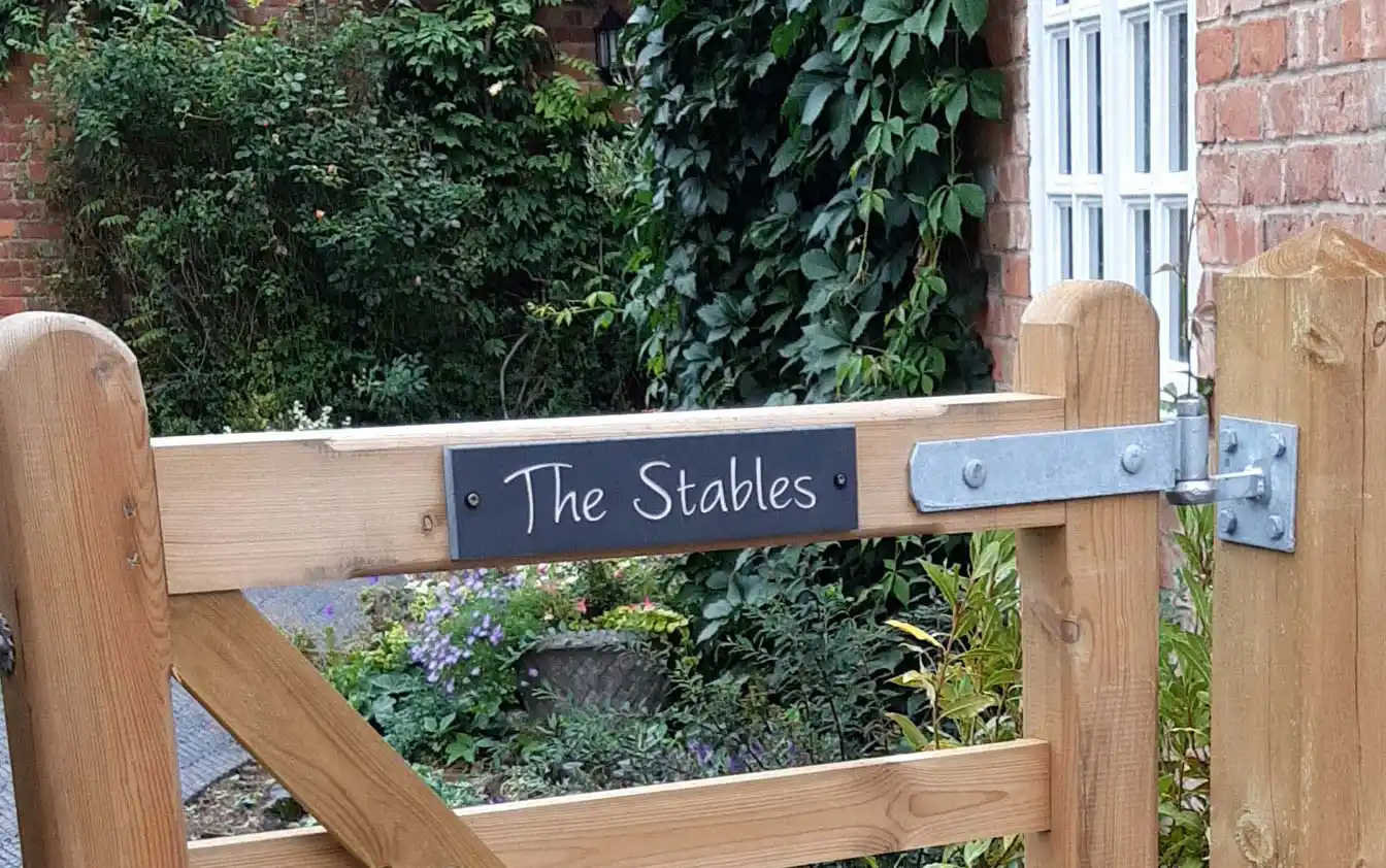 Customer photo of their gate sign