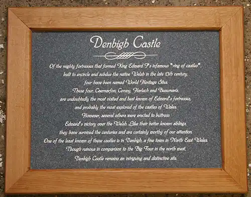 Oak Framed Engraved Corian Plaque