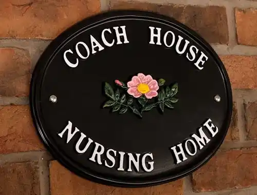 Oval Cast Aluminium Sign Painted