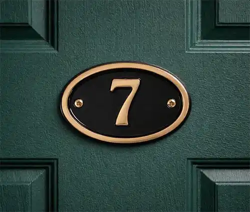 Oval Brass Door Number