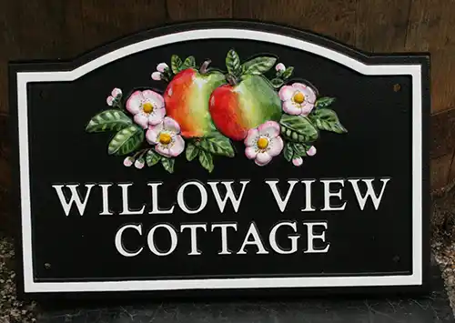 Arch top house sign