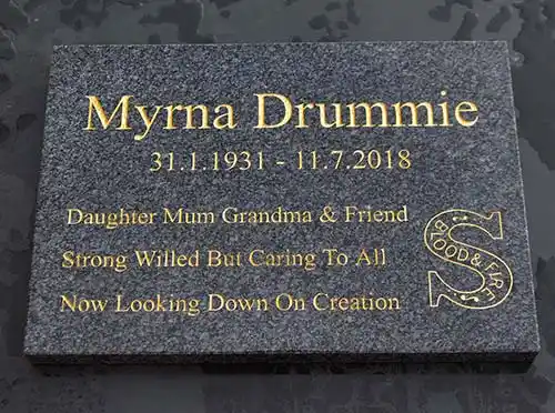Your own images can be used on the memorial Dar Grey Granit Memorial