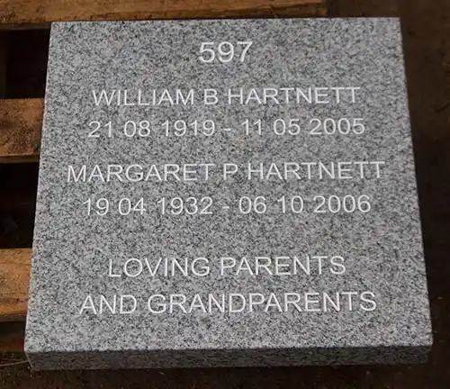 White lettering looks surprizingly good an the celtic grey granite. Celtic Grey Granite Tablet
