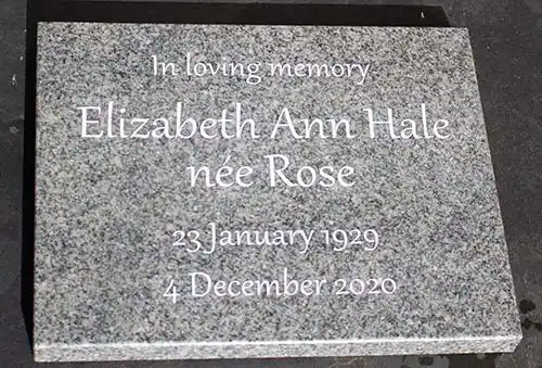Celtic Grey Granite with White Text