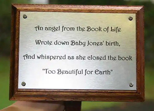 Silver Acrylic Laminate Memorial Plaque