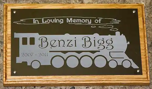 Childs Train Memorial Plaque