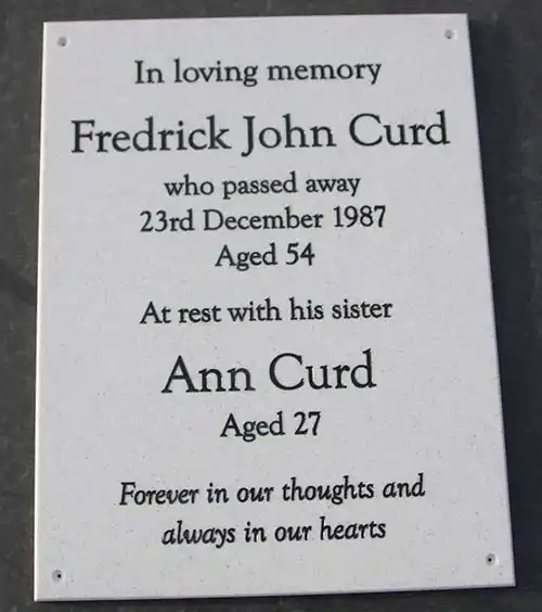 Light Coloured Corian Plaque