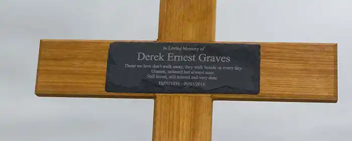 Rustic Slate on Oak Cross