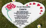 Corian heart shaped plaque