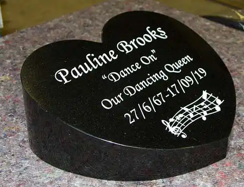 Black Granite Heart Shaped Wedge