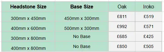 Prices for Wooden Headstones