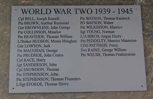 Slate corian econd world war memorial.