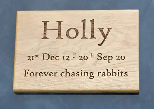 Wooden Pet Memorial - Dog