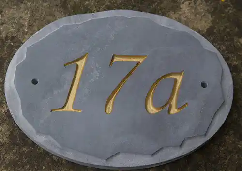 slate house number sign