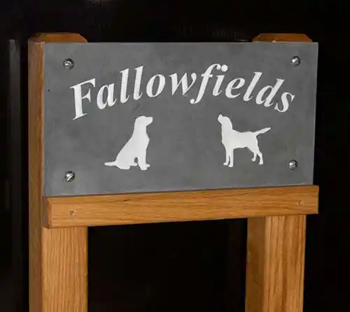 Slate sign on posts