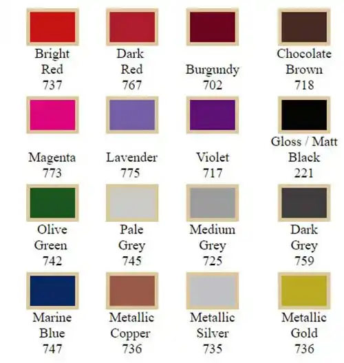 Vinyl Colours for Cut Vinyl Lettering