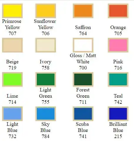 Cut Vinyl Lettering Colours