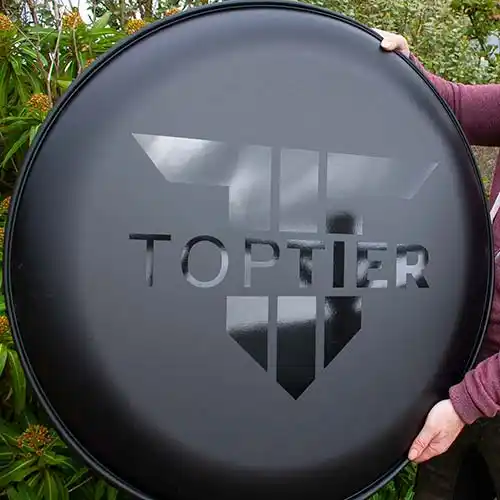 Gloss Black Logo on Matt Black Wheel Cover