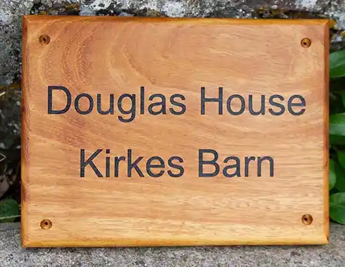 Iroko Wood House Sign