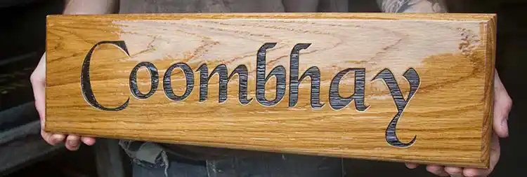 Oak Sign Treated With CoachKote