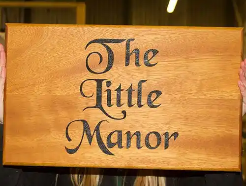 Large Iroko Wood Sign