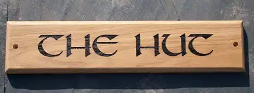This sign was 100mm in height Simple Oak Sign