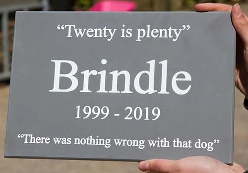 We will make your slate memorial just the way you want it. Slate Pet Memorial
