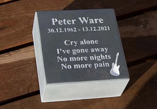 We can cut slate in thicknesses 12mm, 20mm, 30mm, 50mm & 75mm 50mm Thick Slate Memorial