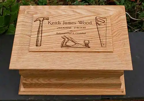 Ashes Casket with Laser Engraved Top