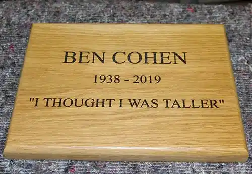 Great Oak Memorial Plaque