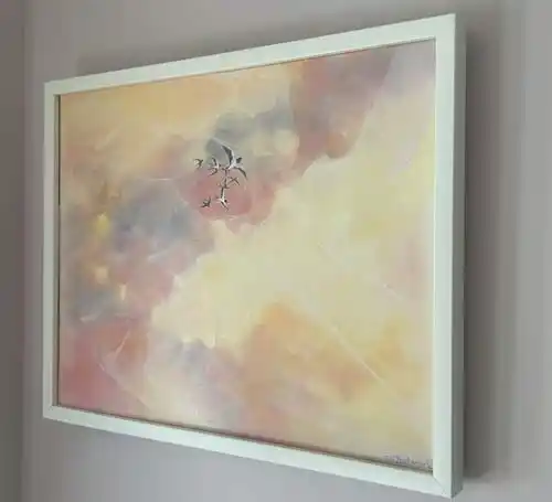 Painted Hardwood Framed Canvas.
