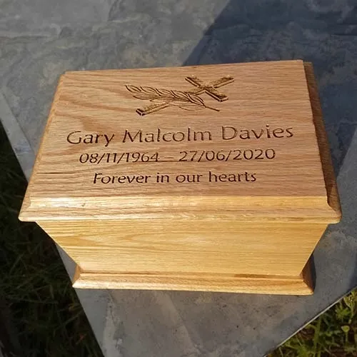 These are made without metal screws. Woodland Ashes Casket