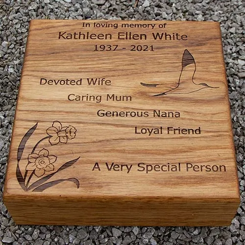 These are about 90mm thick. Woodland Lawn Memorial